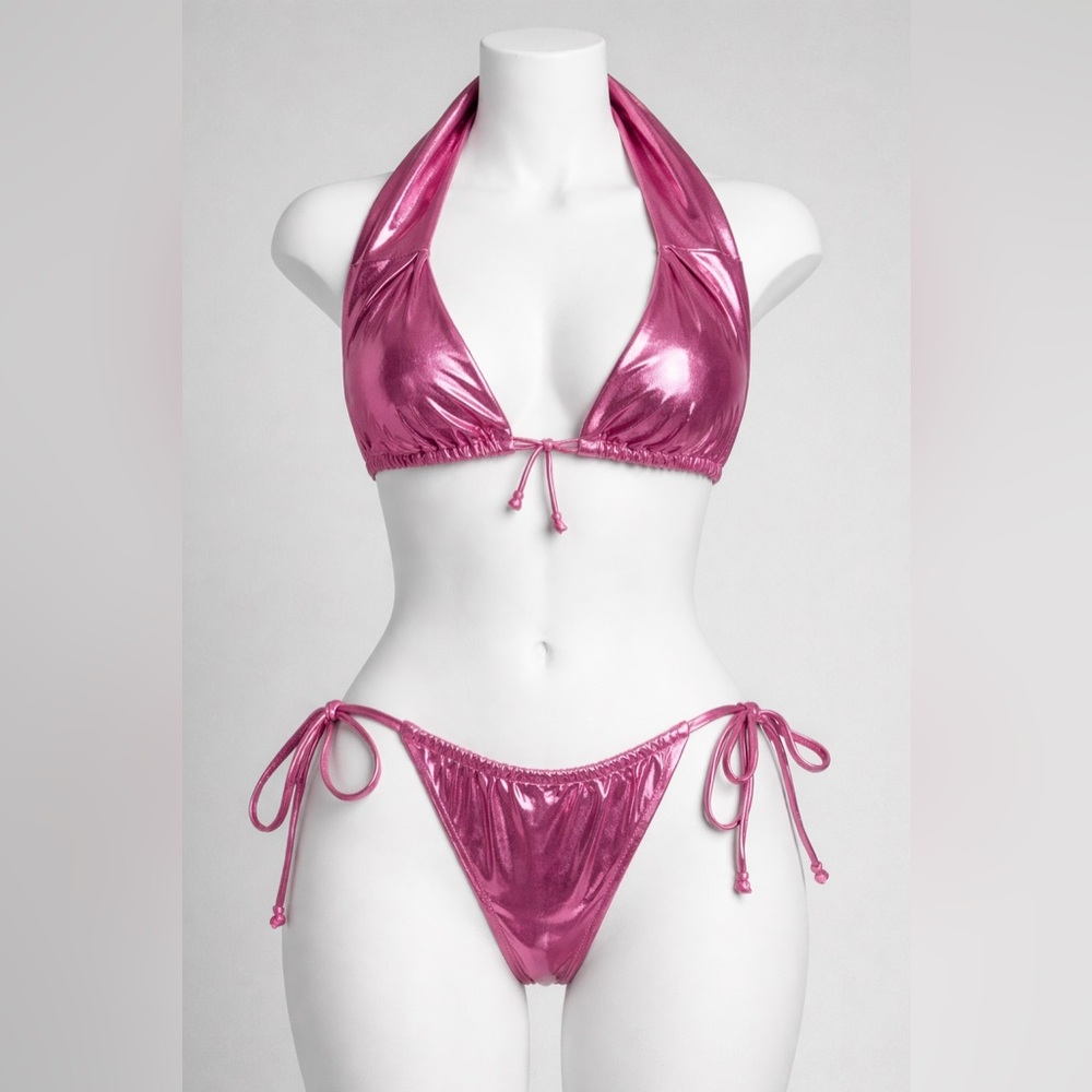 NWT! Fashion Nova Shimmering Pink Bikini